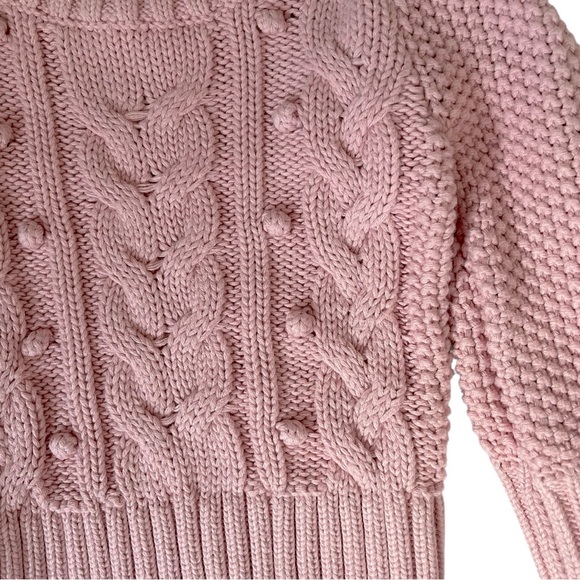 081 GAP Kids Pink Cable Knit Sweater - Picture 3 of 5